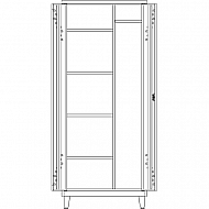 partitioned from top to bottom 