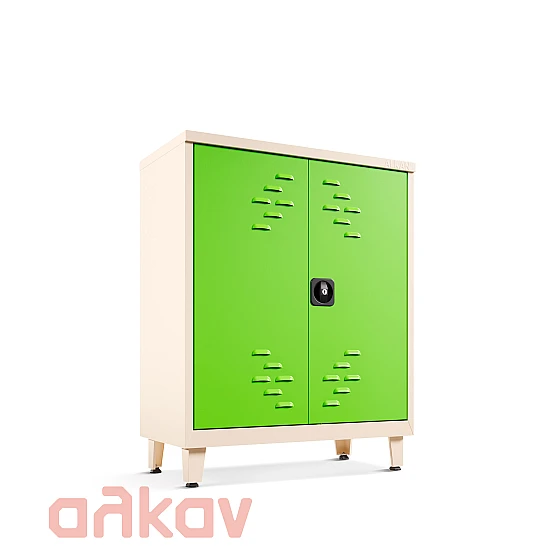 Κοντη Δίφυλλη Μεταλλική Ντουλάπα 100x90x40