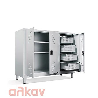 Τρίφυλλη Μεταλλική Τροφοθήκη 100x120x50