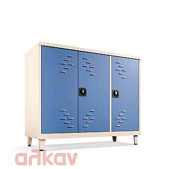 Τρίφυλλη Κοντή Μεταλλική Ντουλάπα Εξωτερικού Χώρου 100x120x40